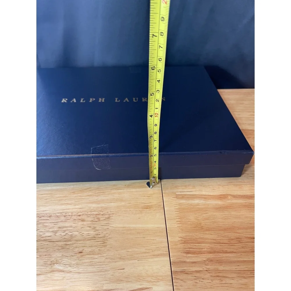 Ralph Lauren‎ Navy Blue Gold Foil Logo Large Gift Storage Box 14x11x2